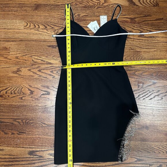 NWT Black Dress Cocktail Sweetheart Neckline Spaghetti Strap Bedazzled Size S - Picture 12 of 15